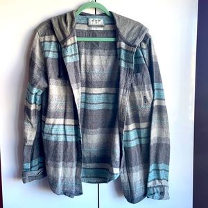 Billabong Plaid Hoodie Button Up
